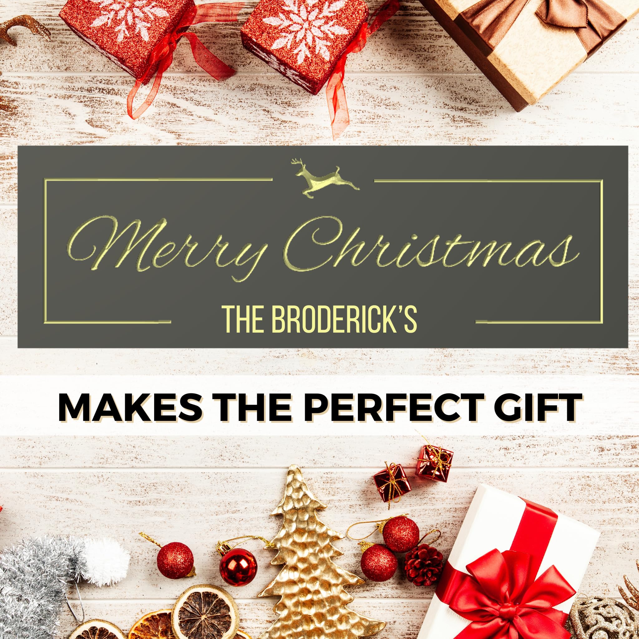 Hand-painted Christmas sign highlighting color depth