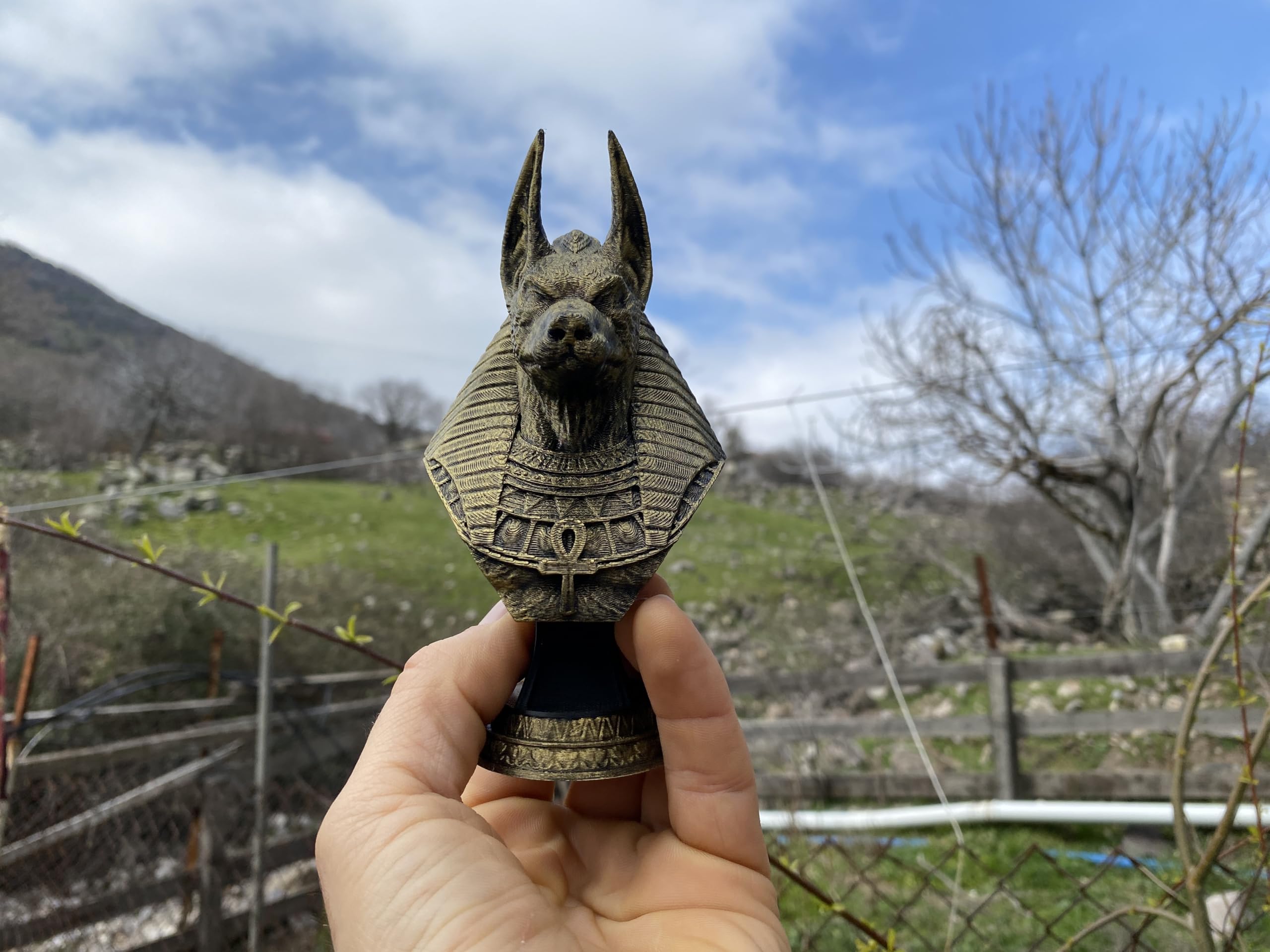 Home office decor Anubis bust statue