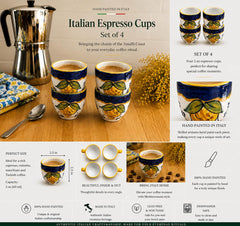 Italian ceramic cups for limoncello grappa digestifs and espresso