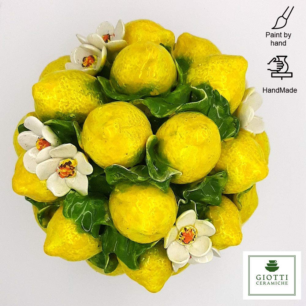 Glossy finish lemon decorative centerpiece on table