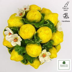 Glossy finish lemon decorative centerpiece on table