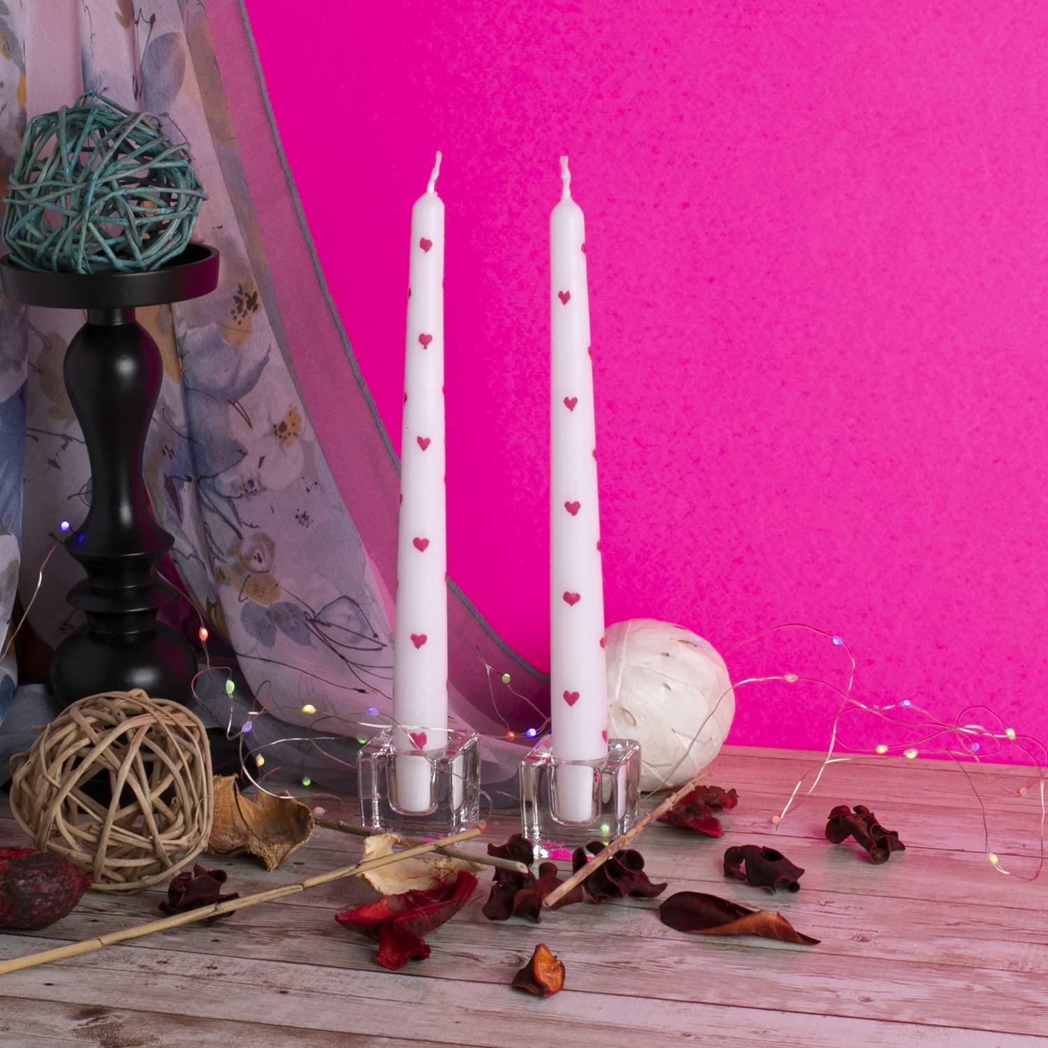 Paraffin wax hand painted taper candles home decor
