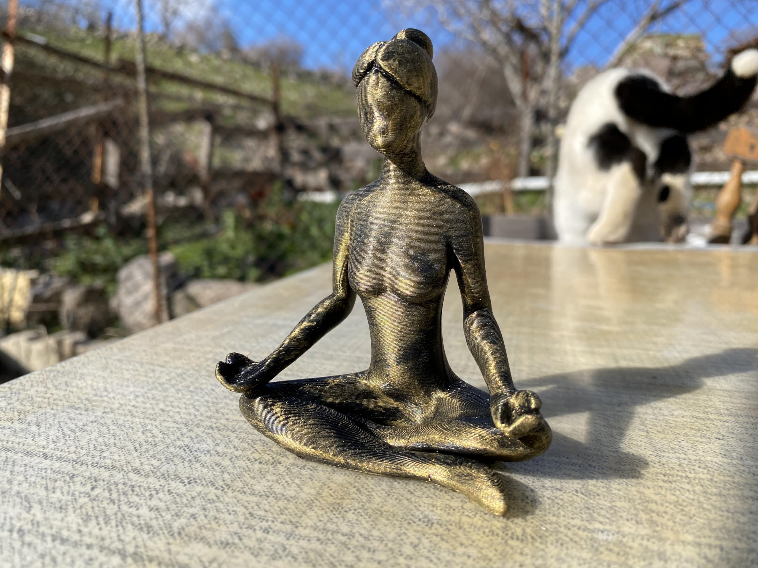 Hand-painted serenity decor statue close-up