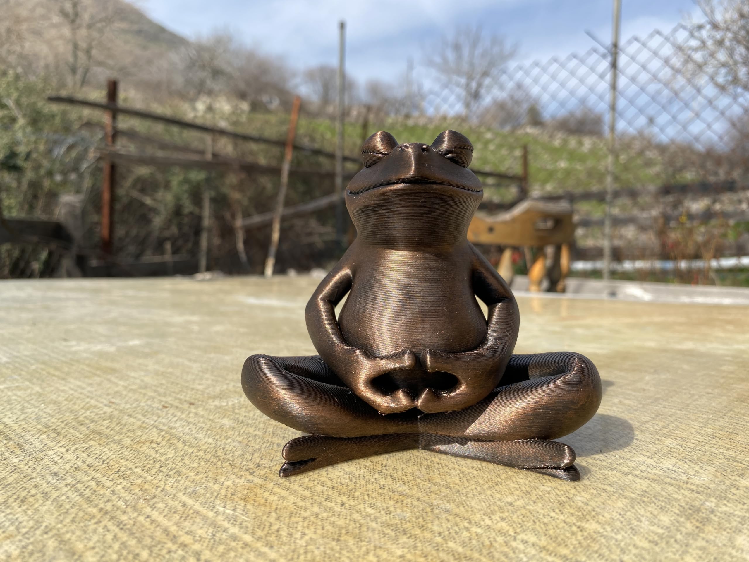 Hand-painted Zen Yoga Frog Statue PLA material