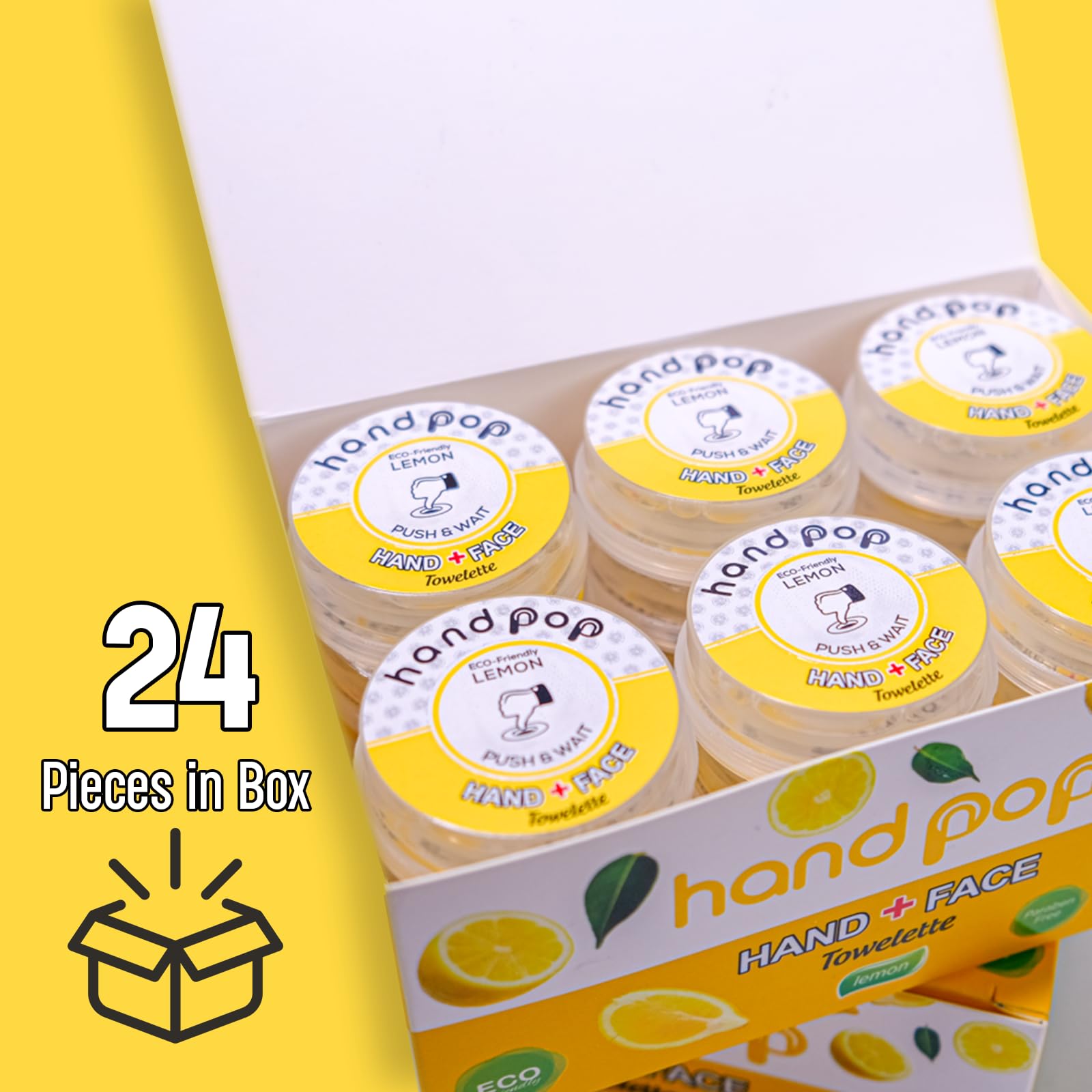 Satisfaction guaranteed Hand Pop wipes packaging