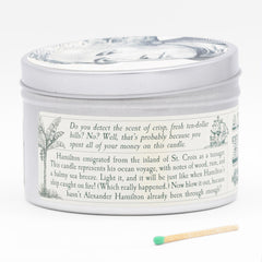 Candle measures 2.5 inches tall and 3.75 inches wide