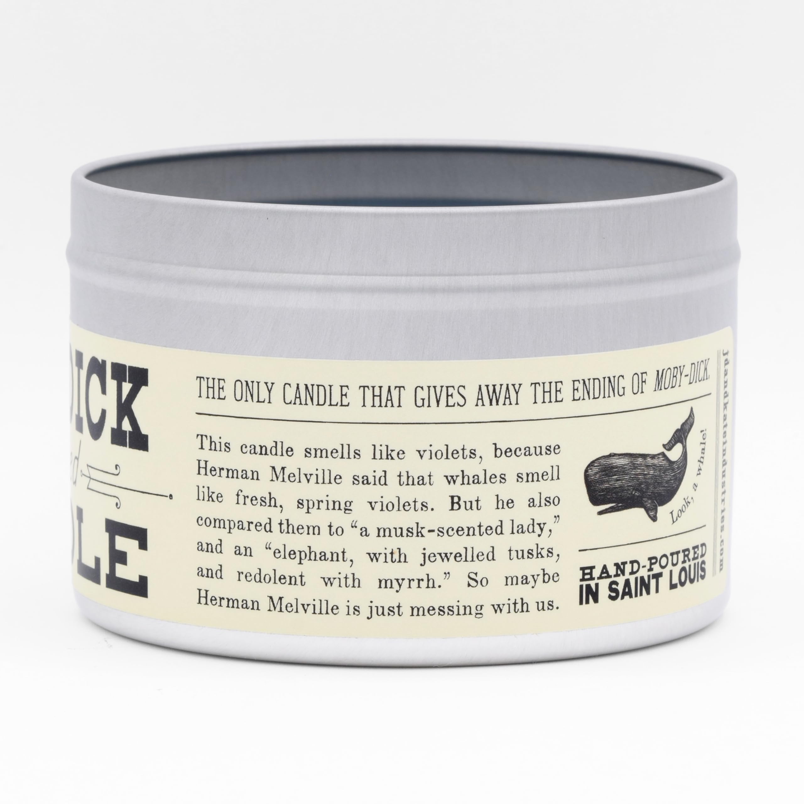 Hand-poured in St. Louis Missouri label on candle