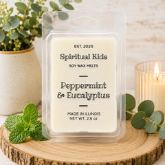 Hand Poured Soy Wax Melts 6 Cubes Peppermint Eucalyptus