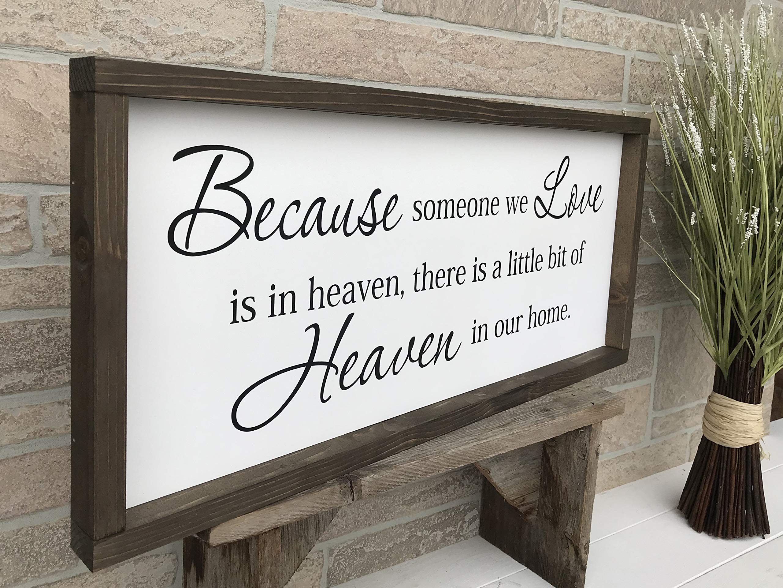 Sawtooth hanger attached framed sympathy sign for wall or shelf