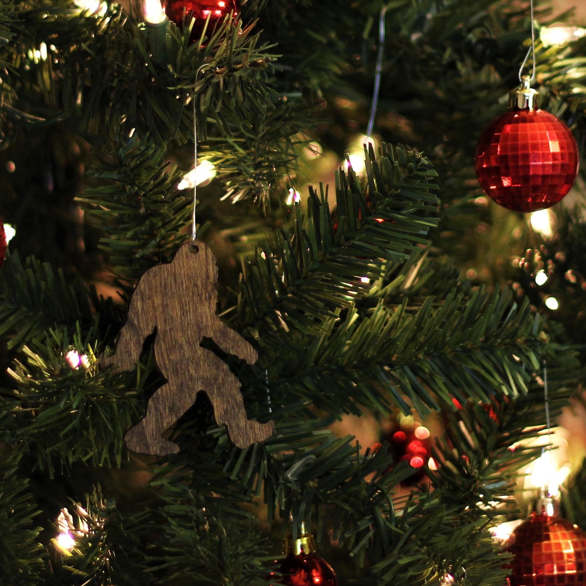 Hand Stained Wood Sasquatch Portland studio ornament