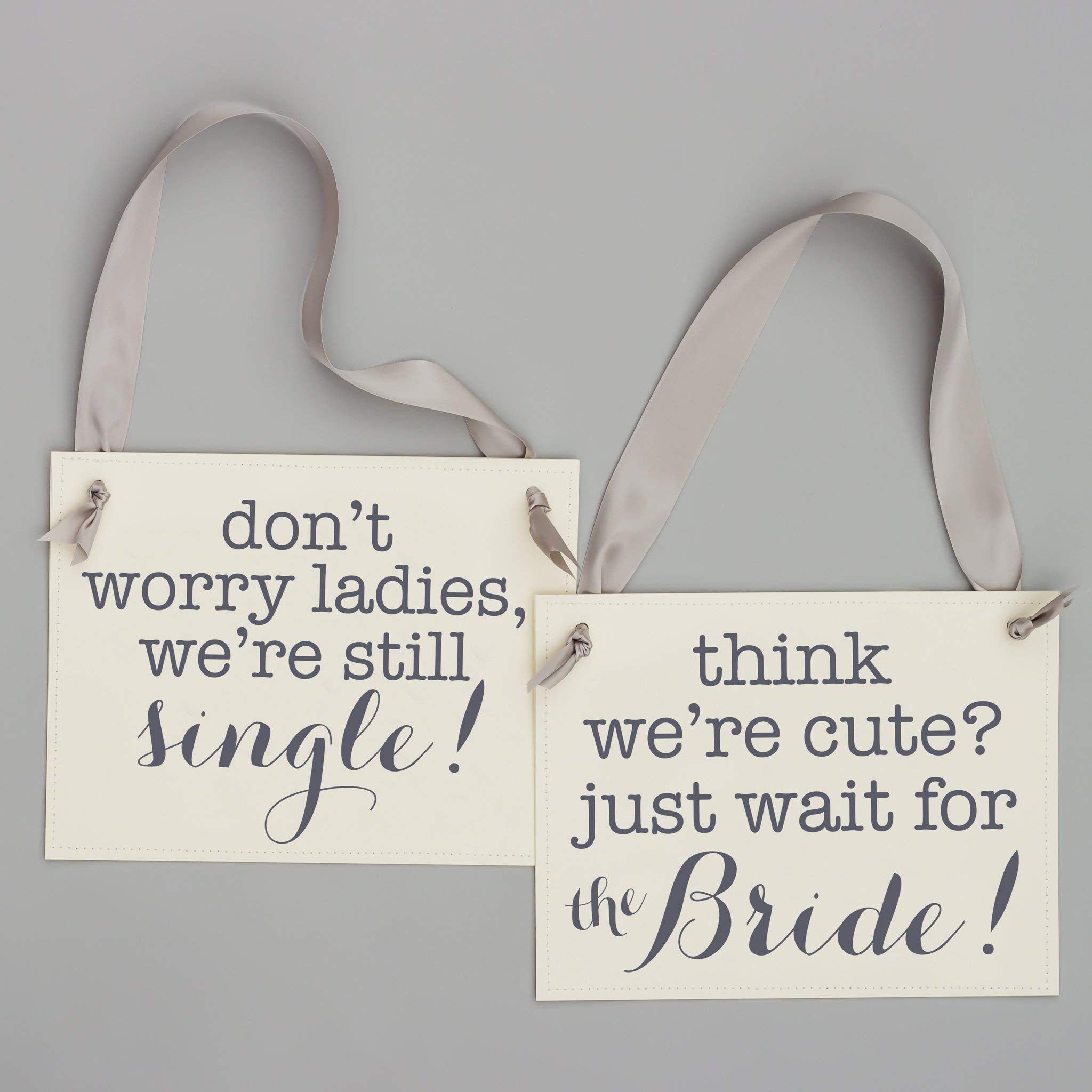 Hand tied satin ribbon on ring bearer signs