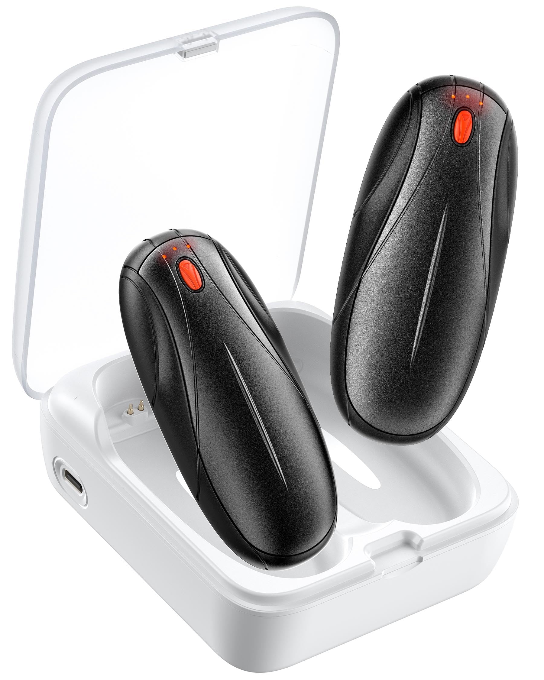 Hand warmers rechargeable 2pack with charging case in black