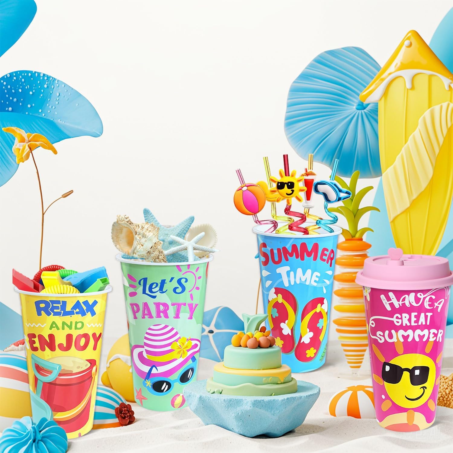 Hand-wash only pool party cups for kids and adults