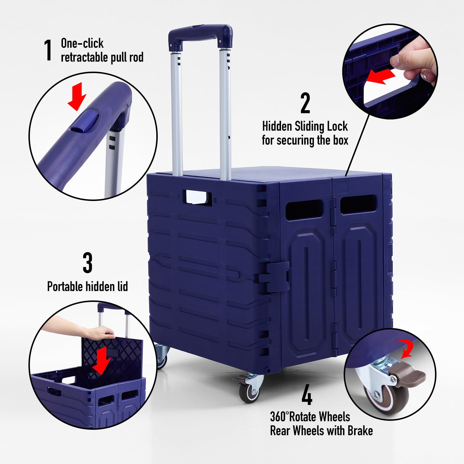 Collapsible shopping trolley for grocery and garden