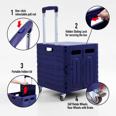 Collapsible shopping trolley for grocery and garden