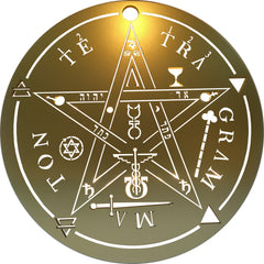 Handcrafted 12inch wooden pentagram with large tetragrammaton