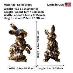 Handcrafted brass rabbit figurine detail