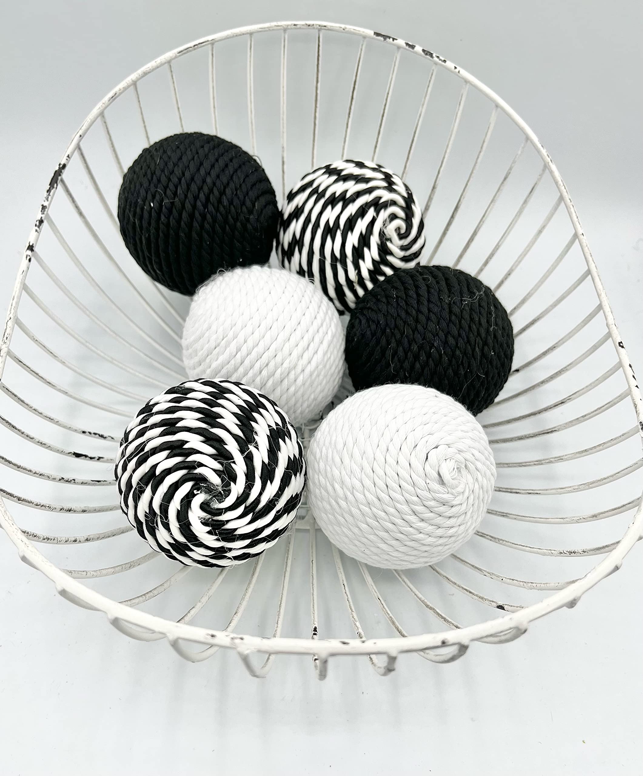 Handcrafted in USA rope wrapped balls set of 6