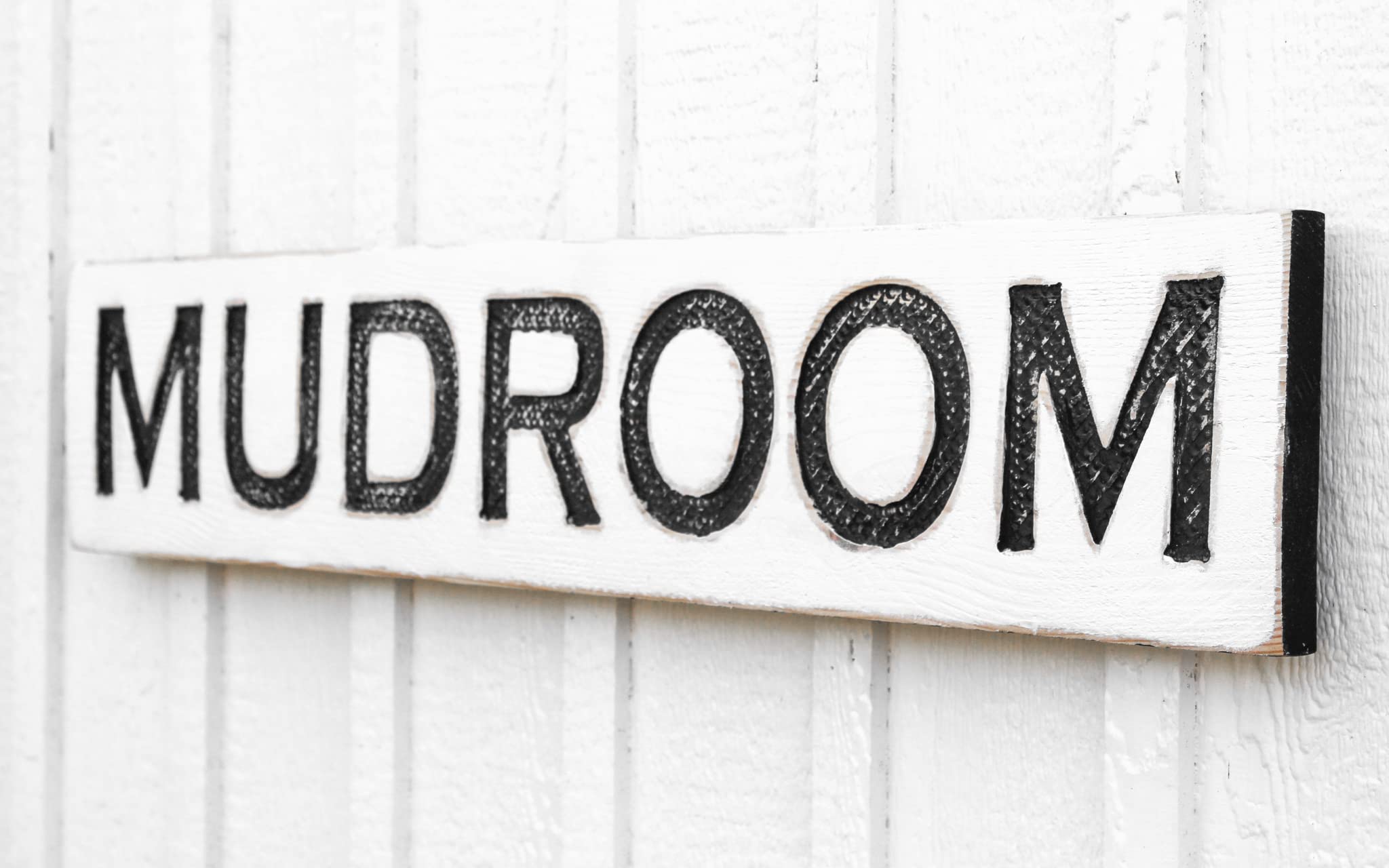 Ready to hang Mudroom Wood Sign with picture wire