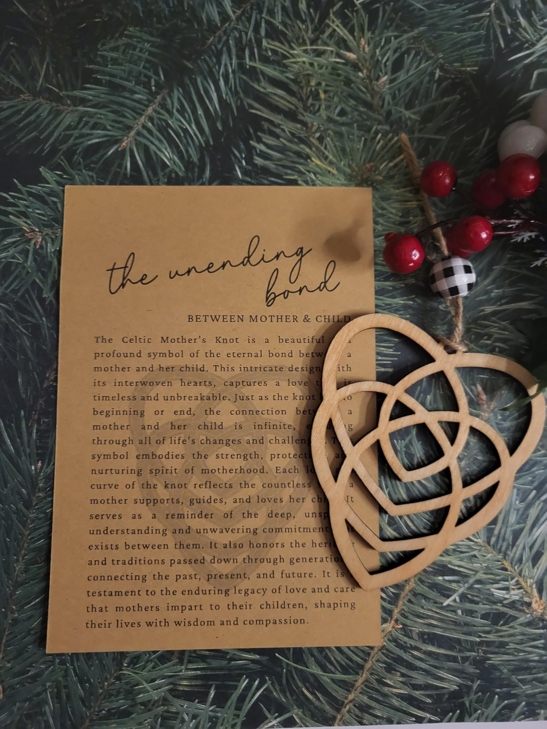 Handcrafted ornament detail showing Celtic knot motif