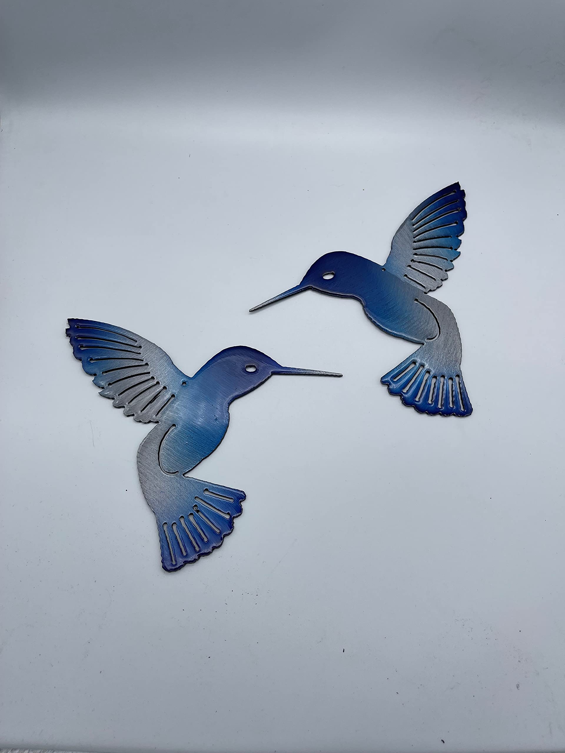 Handcrafted in USA hummingbirds wall decor pair