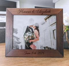 Handcrafted photo frame walnut finish