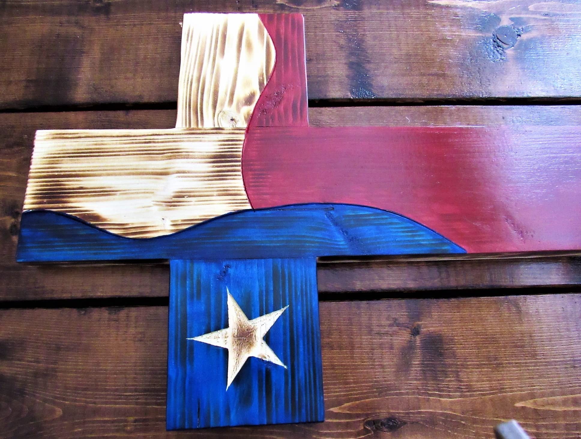 Wall hanging wooden cross for home or office