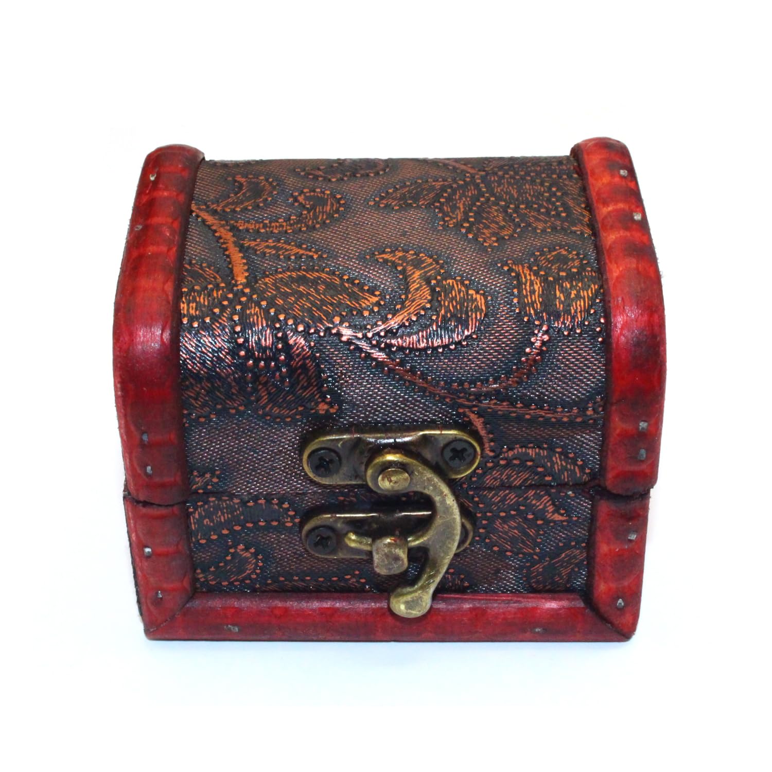 Compact 8x6x5.8 cm wooden chest