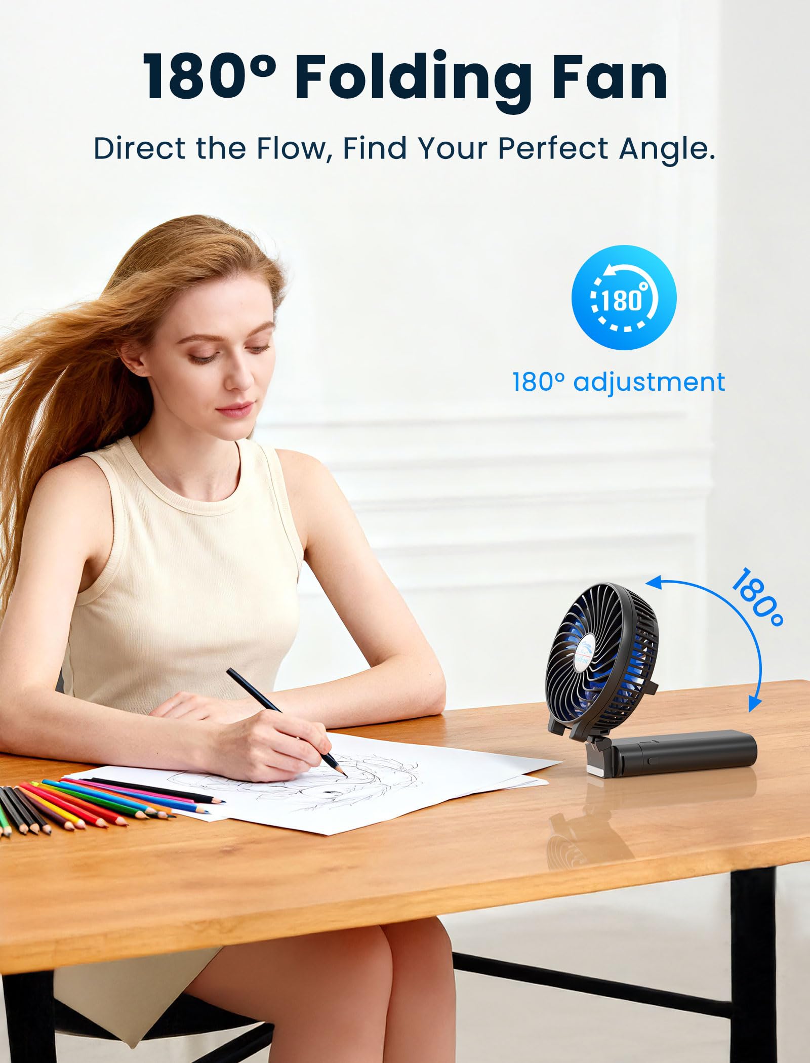USB rechargeable handheld fan