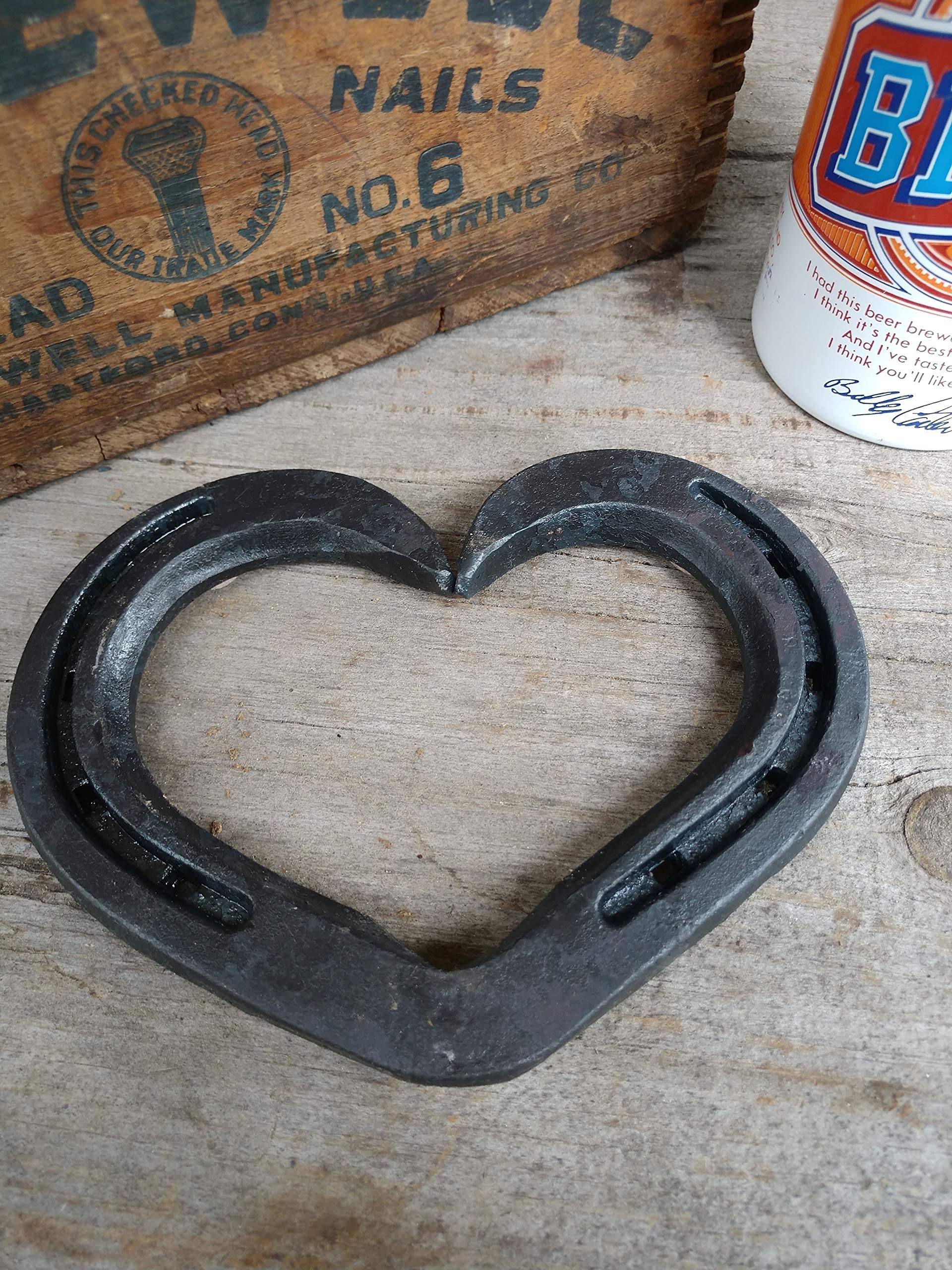 Handforged trivet horseshoe heart