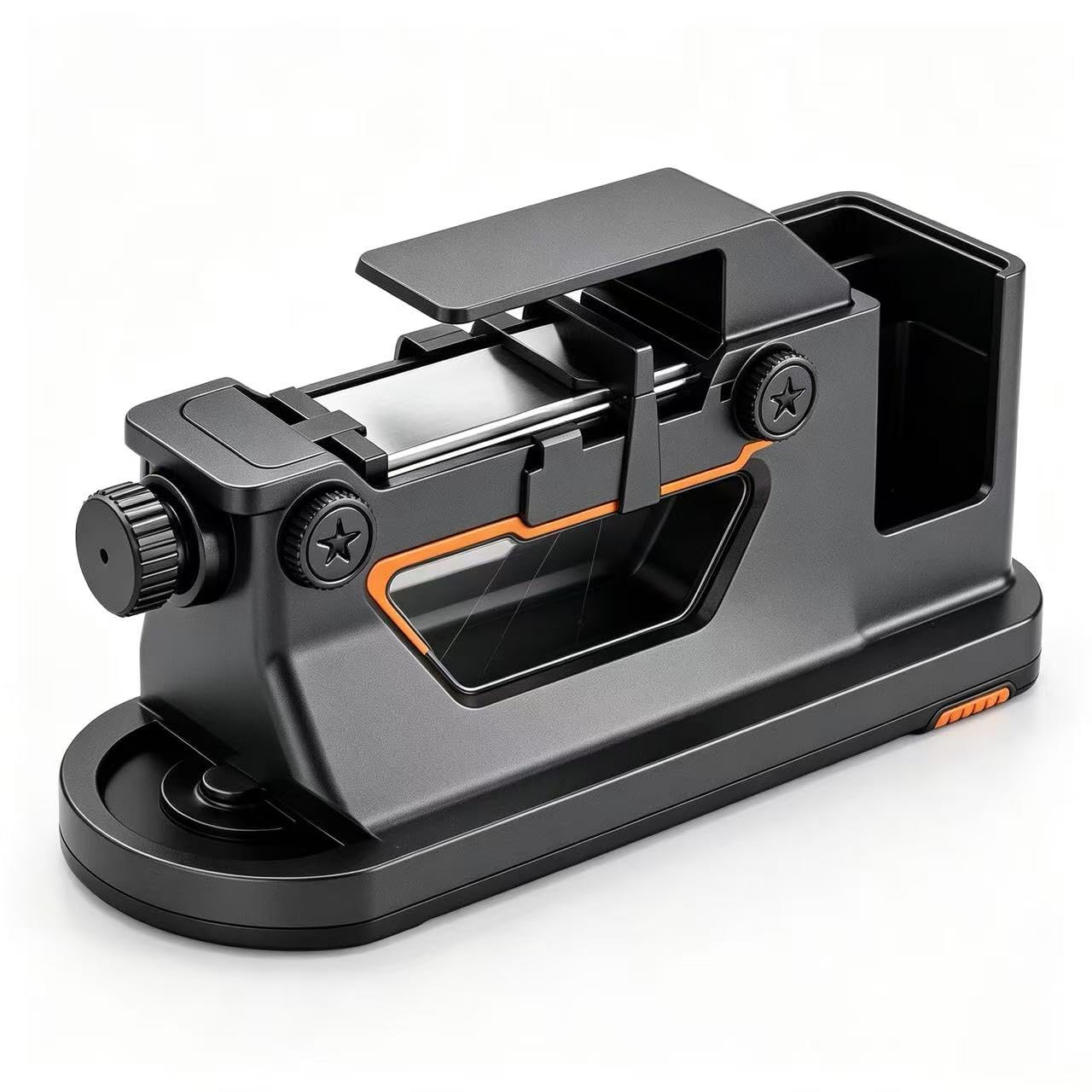 Handheld angle guided knife sharpener system with 2 whetstones for kitchen and travel