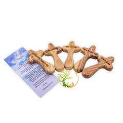 Hand carved olive wood palm cross