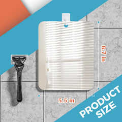 Handheld use of fogless shower mirror by adhesive wall hooks