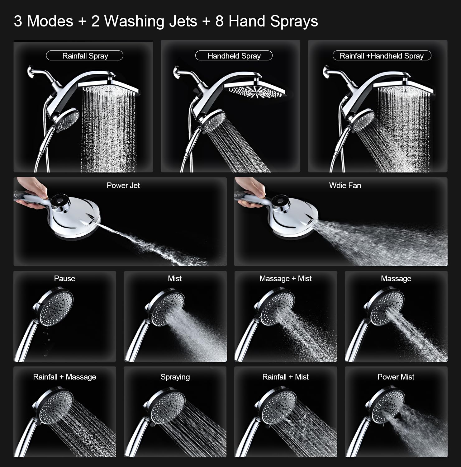 handheld spray combo shower unit