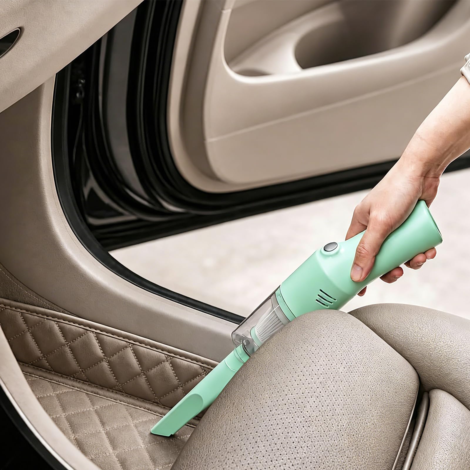 usb rechargeable handheld vacuum in mint color