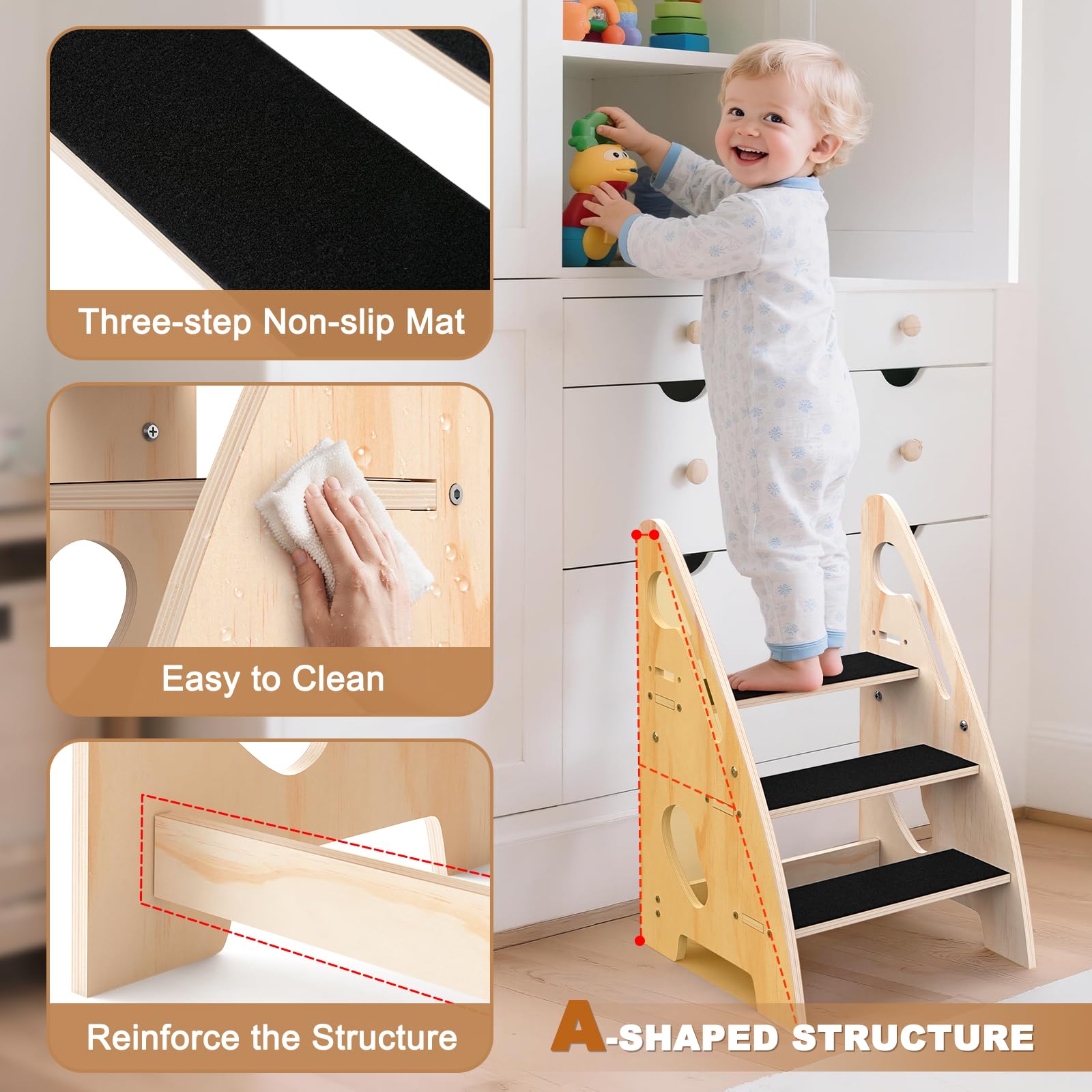 Potty training stool for bathroom sink use