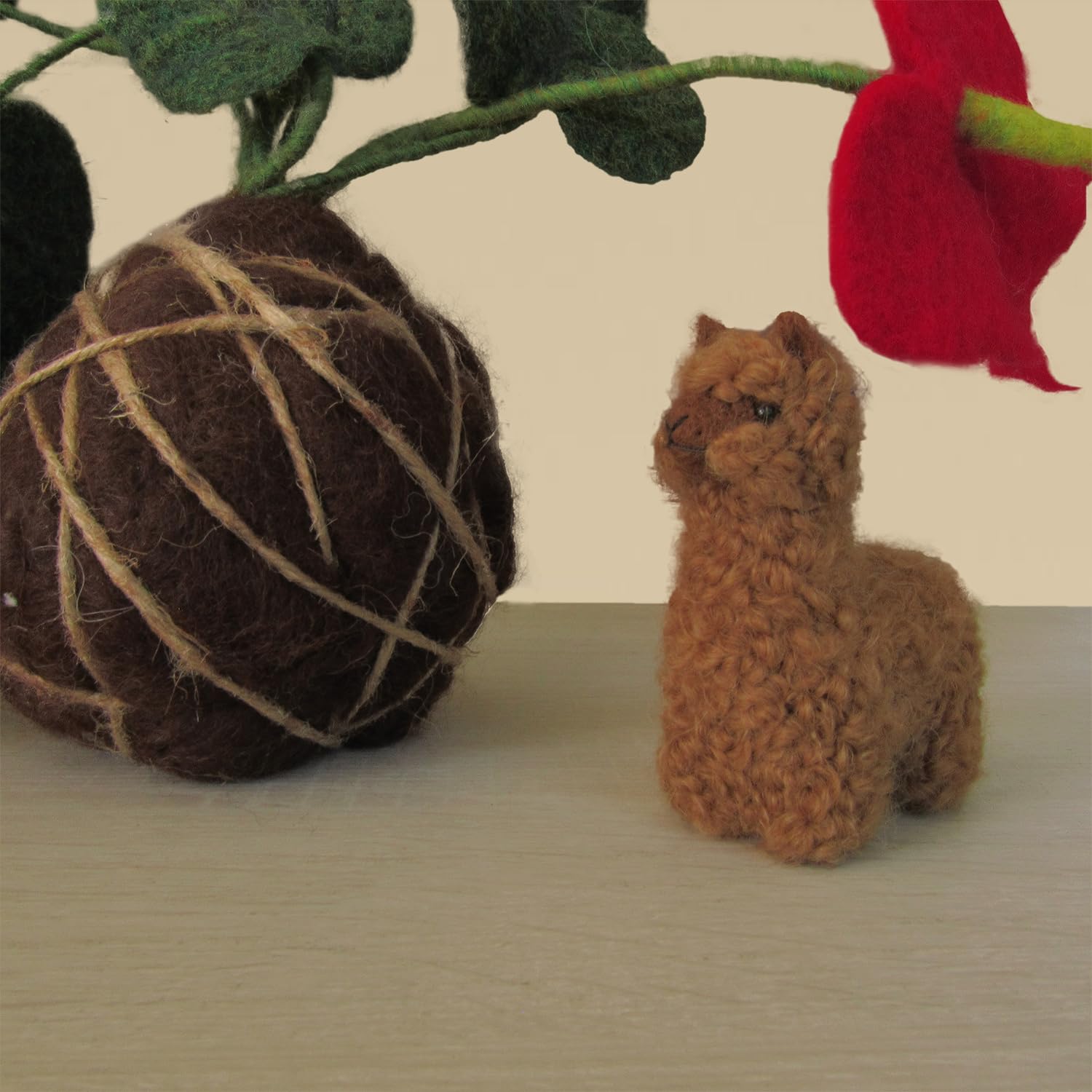 Eco-friendly baby alpaca wool ornament with unique design