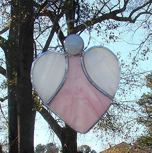 Handmade angel sun catcher copper halo detail