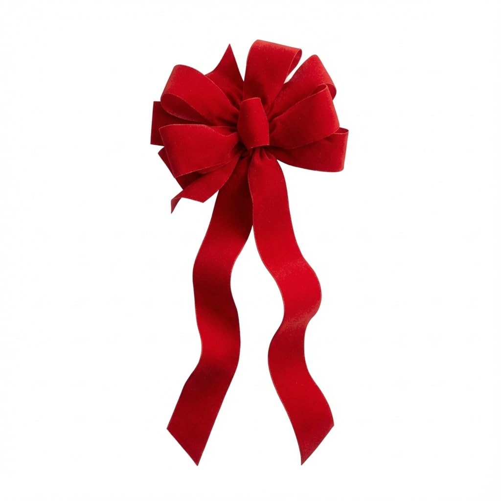 The Handmade Bow 12-pack 10x26 red velvet wreath bows product pack