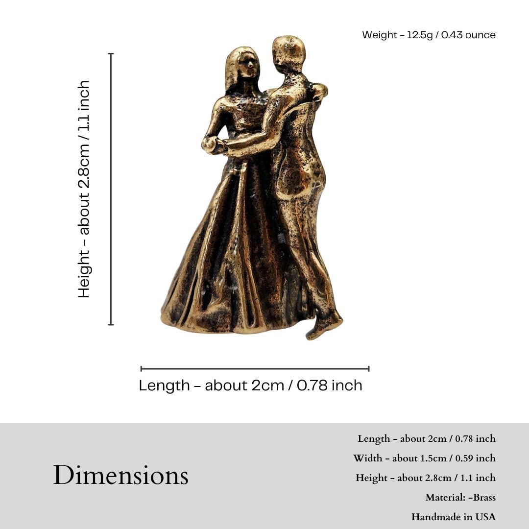 Handmade brass Dancing Couple Miniature Sculpture display pose