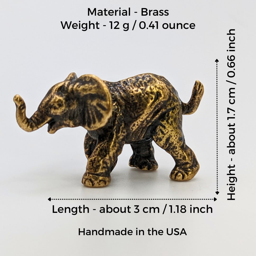 Handmade brass elephant small figurine