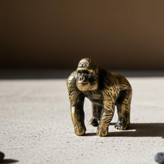 Handmade brass gorilla sculpture miniature