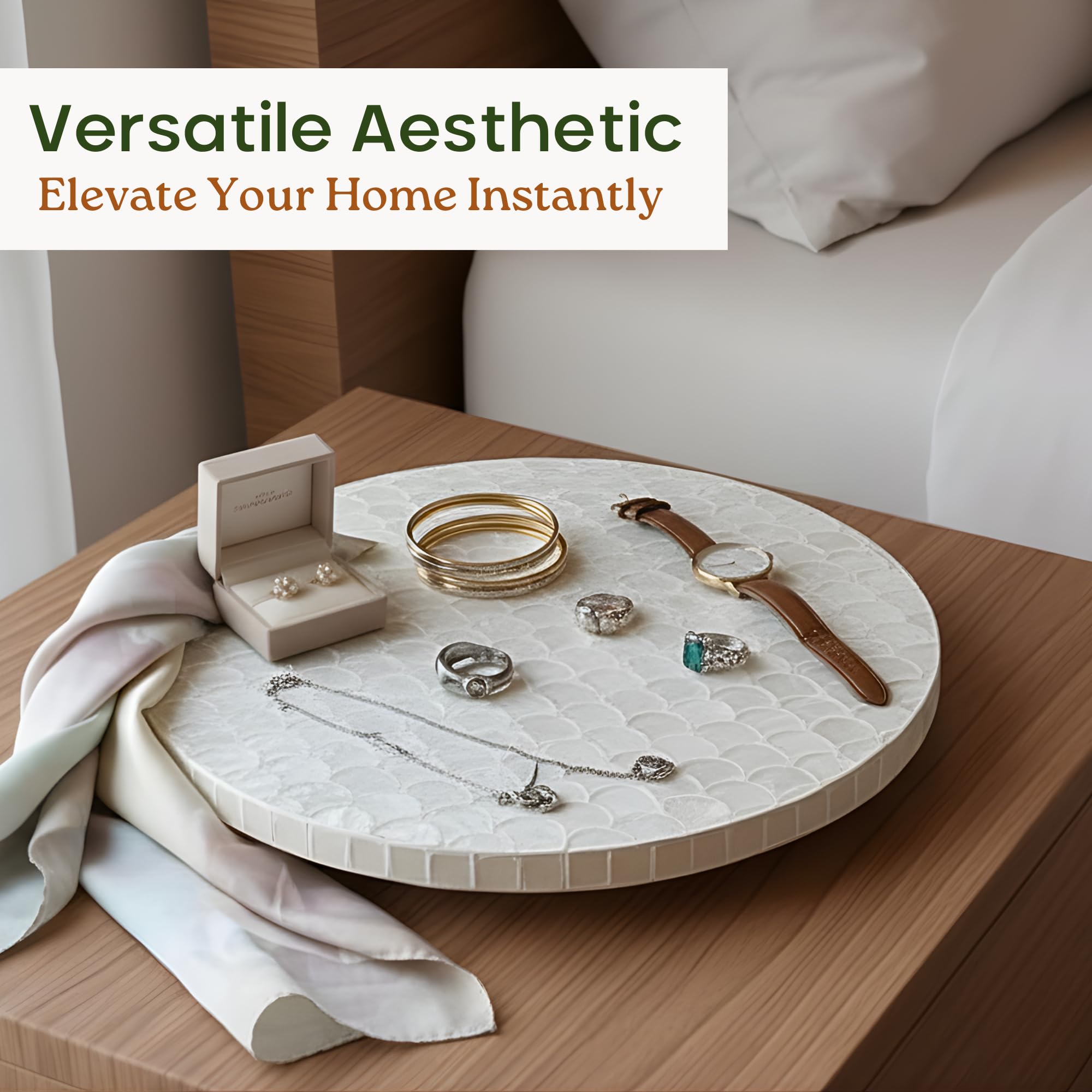 Handmade capiz lazy susan by CHI AN HOME