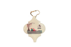 Handmade Christmas Cajun Ornament Santa on the Bayou ceramic ornament with burlap gift bag