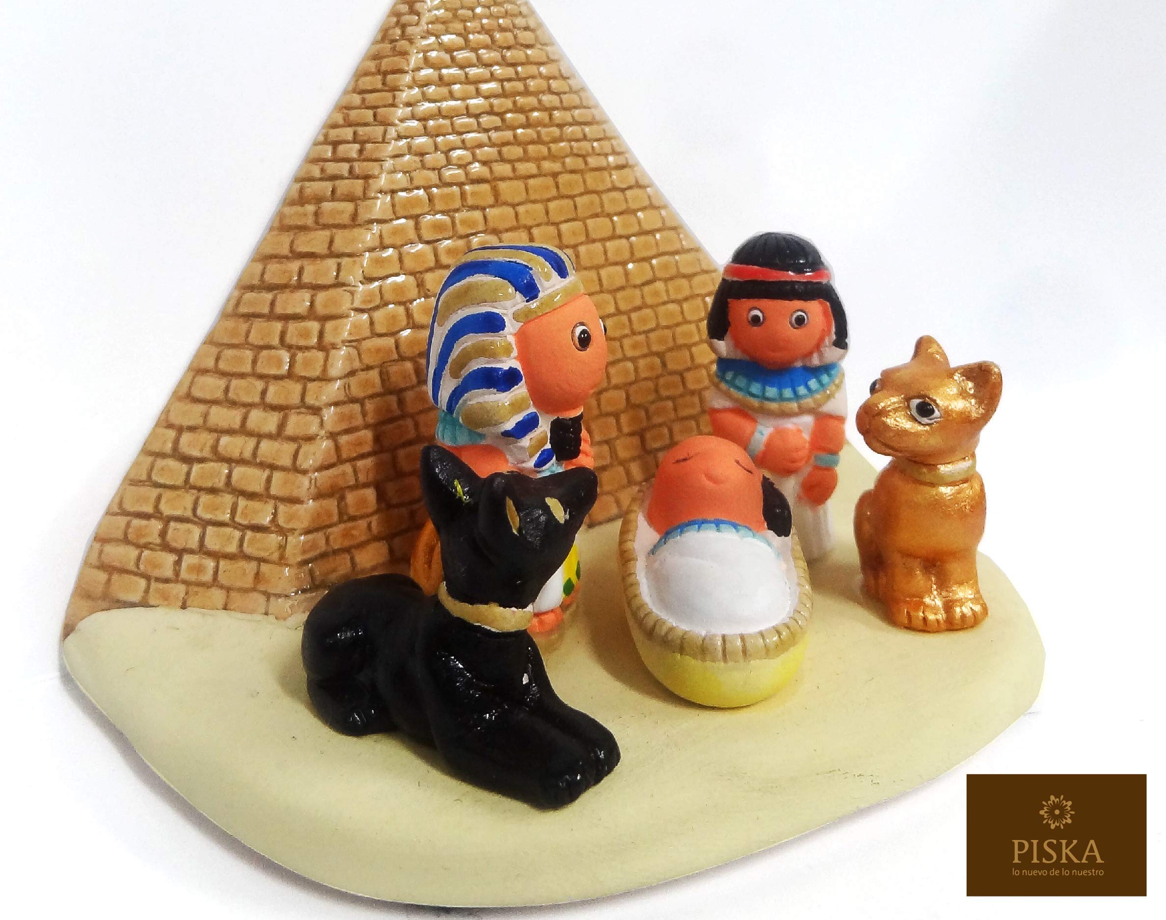 Handmade clay nativity by Peru artisans
