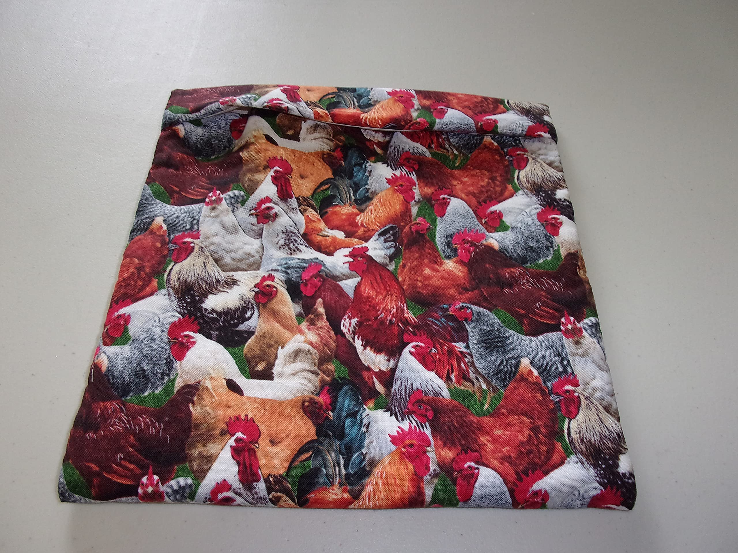 Handmade cotton potato bag showing fabric and stitching