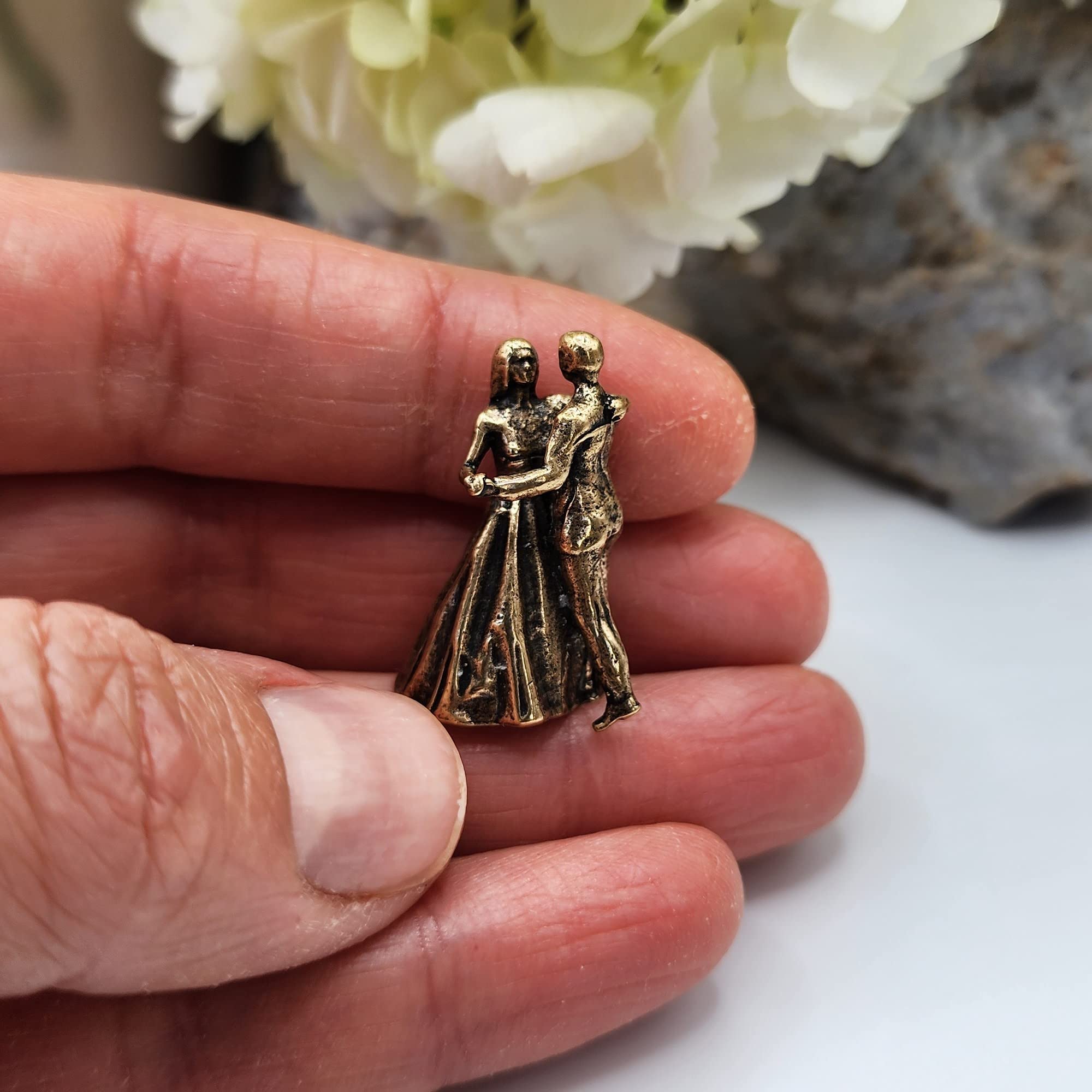 USA handmade brass Dancing Couple Miniature Sculpture