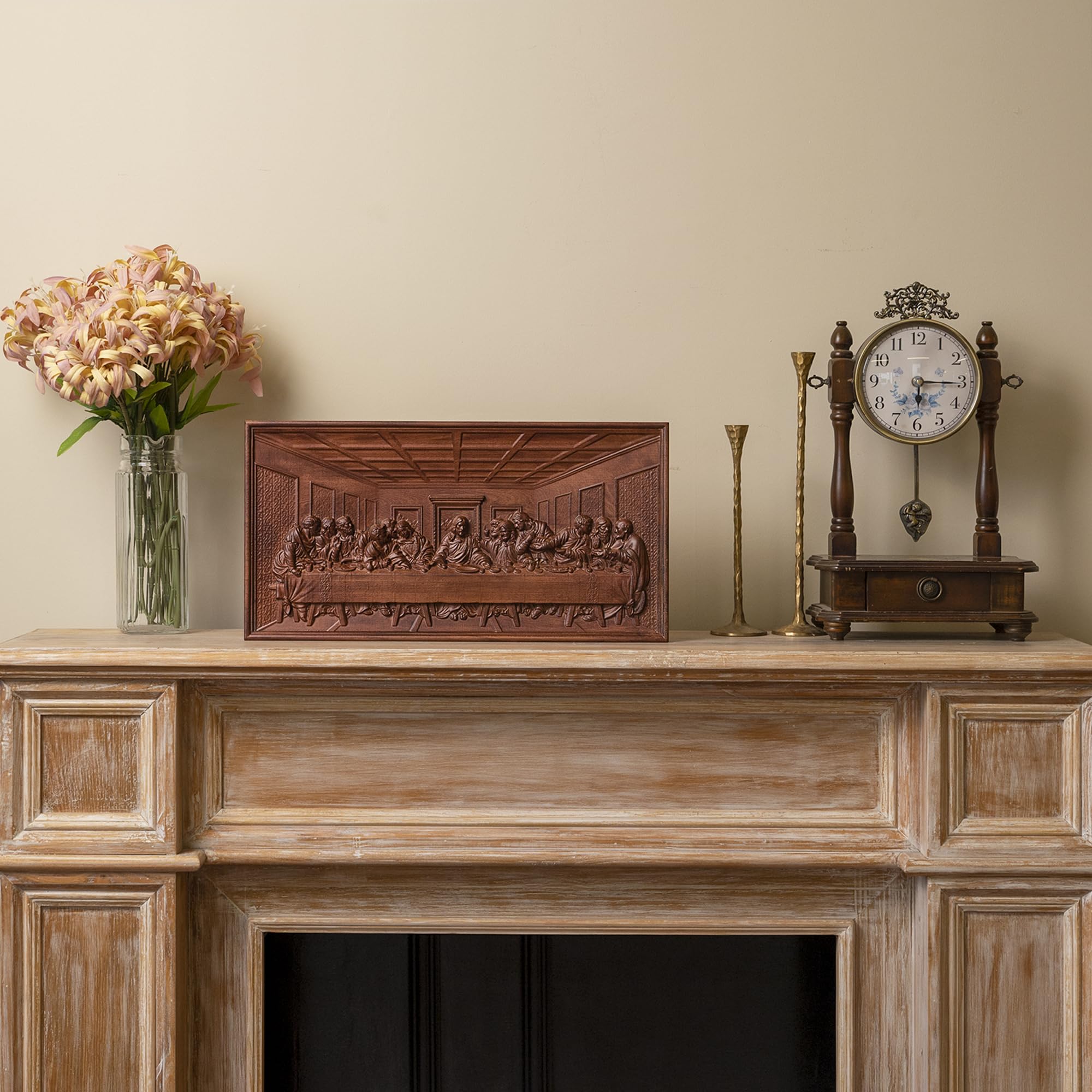European beech wood craftsmanship The Last Supper plaque