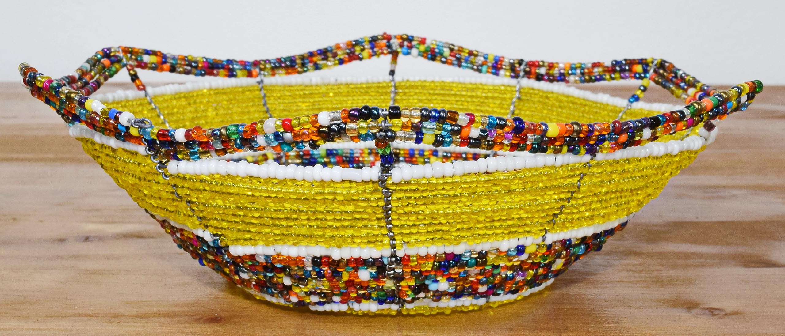 Handmade From Africa beaded bowl for small jewelry