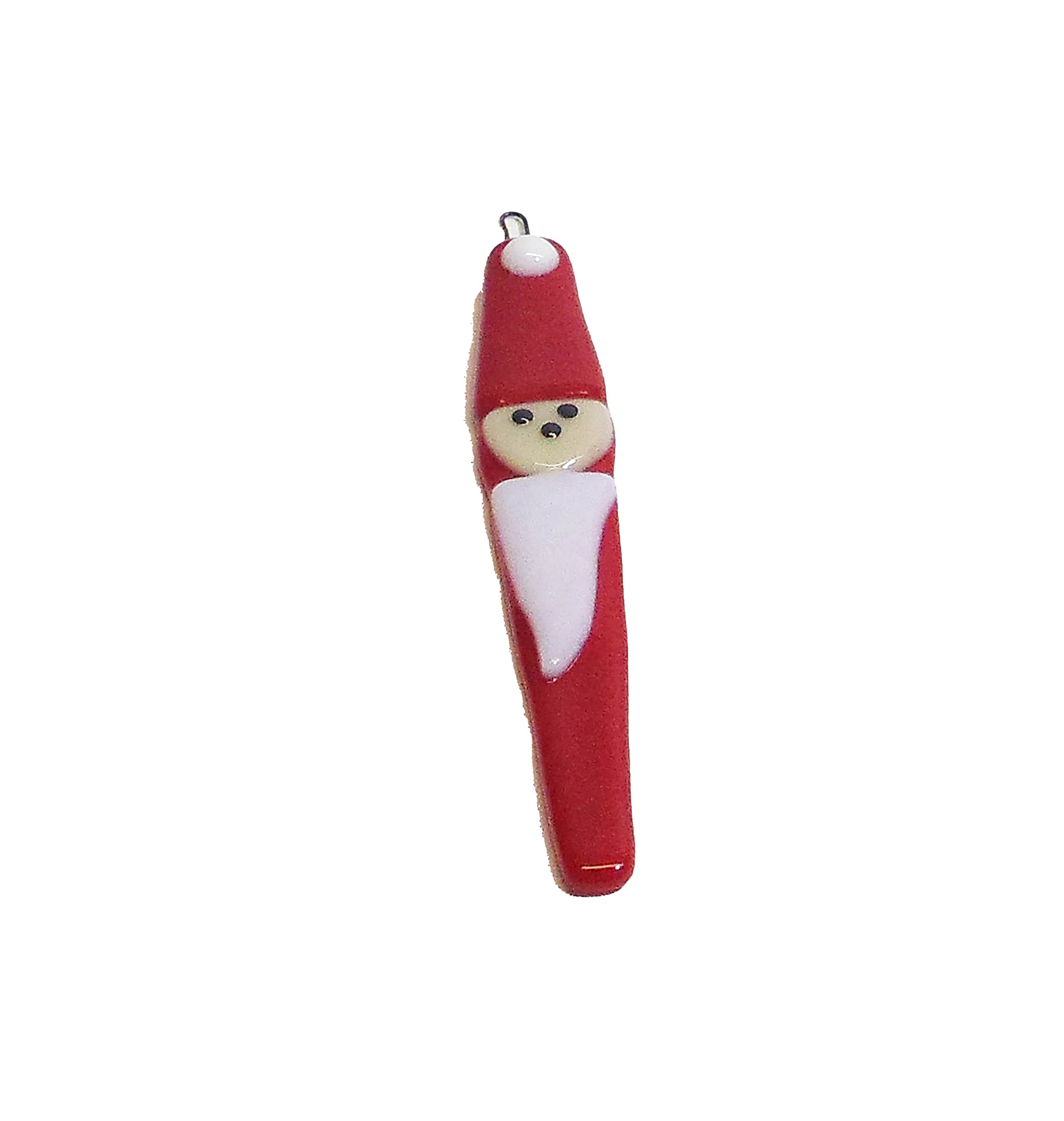 Handmade Christmas ornament Icicle Santa red and white beard